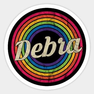 Debra - Retro Rainbow Faded-Style Sticker